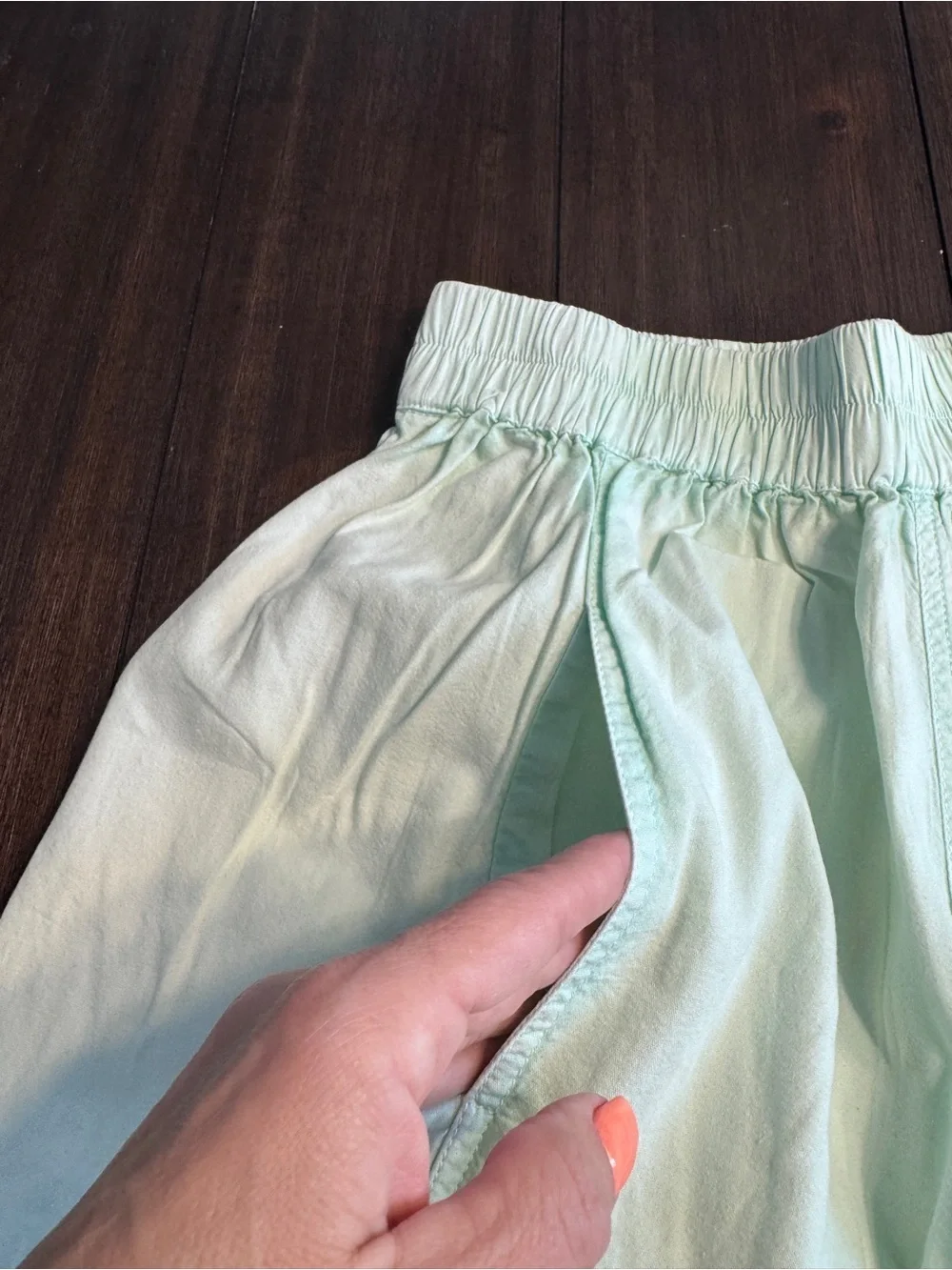 Free People Get Free Poplin Shorts Mineral Sea XS Sample NWOT MSRP $58